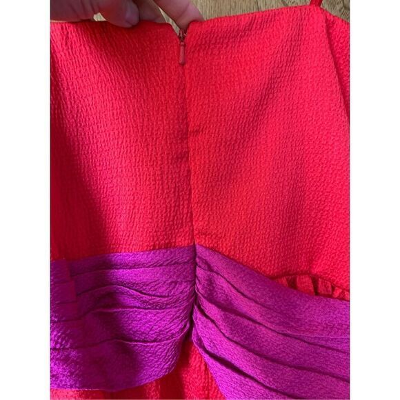 AMUR Matilda Color Block Peplum Bustier in Racing Red Size 8 - Picture 7 of 12